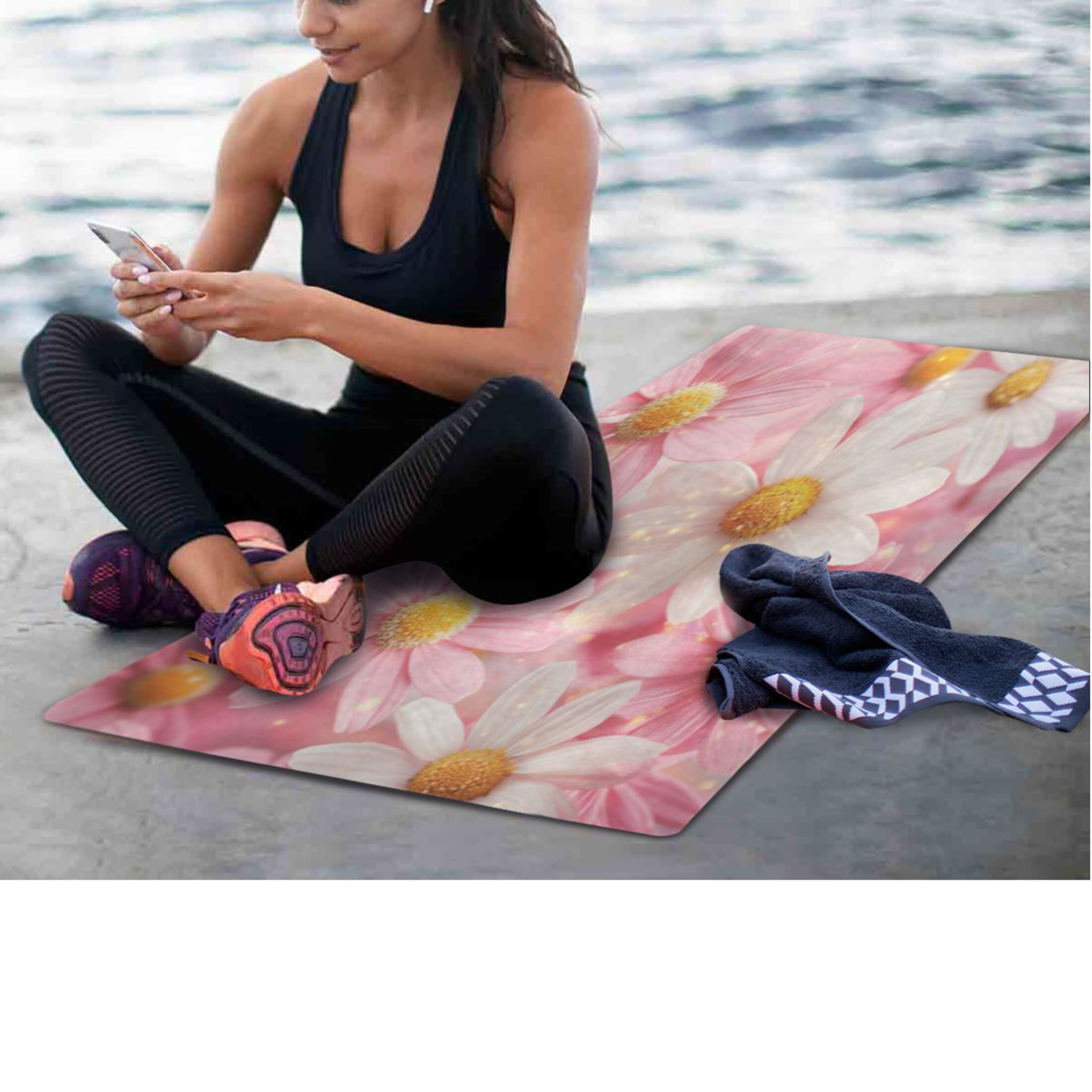 BZSMCE Yoga Mat Women Fitness Mat Spring Bloom Pattern