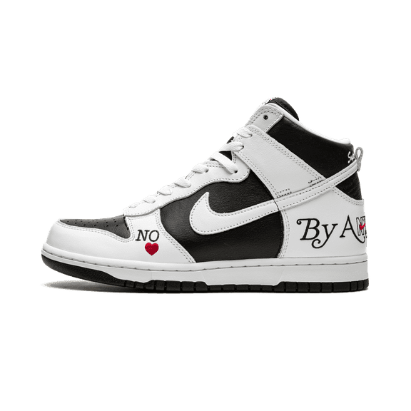 NIKE MENS SB Dunk High "Supreme - By Any Means - White/Black" DN3741 002 DN3741 002 from Stadium Goods