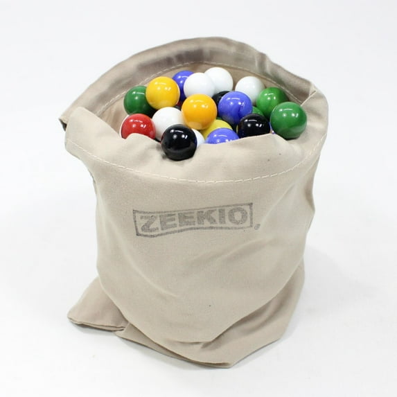 Mega Game Replacement Marbles - 150 Pieces - 6 Colors of 14mm Glass Marbles (in Carry Pouch)