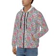 thumbnail image 3 of Uemuo Watercolor Butterflies for Men's Fashion Full-zip Hoodies & Sweatshirts with Kangaroo Pocket, Zip-up Hooded Sweatshirt, Moisture Wicking & Breathable-XX-Large, 3 of 5