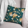 thumbnail image 3 of Creative Products Teal Tropical Floral 18 x 18 Spun Poly Pillow, 3 of 3
