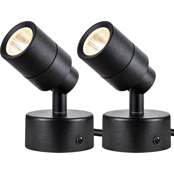 SUNVIE 2 Pack LED Spotlights Indoor, 3W Up Light Floor Lamps, 3000K Accent Lighting with Foot Switch