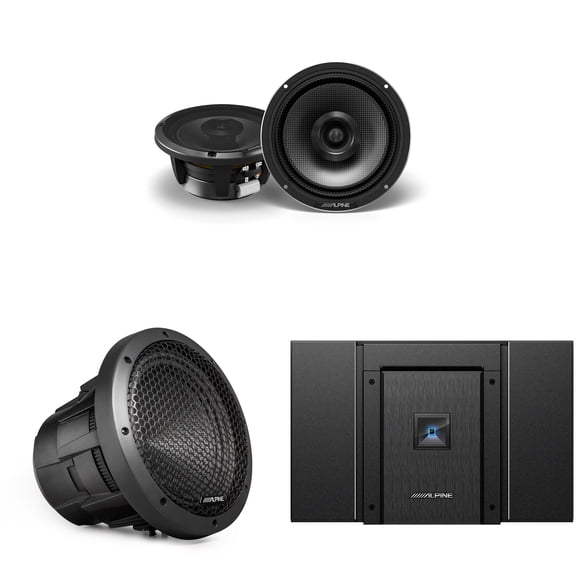Alpine HDA-V90 Status Hi-Res 5-Ch Amp w/ HDZ-65 6.5" & HDZ-W10 10" Sub Upgrade Bundle