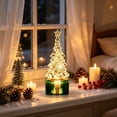 thumbnail image 6 of Mini Christmas Tree Table Lamp LED Night Light, Small Xmas Desktop Ornament for Window Sill Fireplace Holiday Decor, Plastic, Warm White Glow, Gift Box Base, 6 of 6