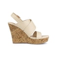 thumbnail image 3 of BLISSFUL STEP Women's Sandals Platform Heels Ankle Strap Wedges Sandals Beige 7, 3 of 7