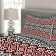 thumbnail image 3 of Ambesonne Nordic Quilted Bedspread Set 3 Pcs, Cultural Christmas Theme, King Size, Burgundy Black Grey, 3 of 4