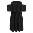 thumbnail image 3 of Women's Casual Off The Shoulder Flowy Mini Dresses, Summer Sexy Beach Sundress, 3 of 7
