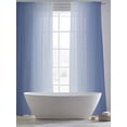 thumbnail image 5 of Navy Blue Ombre Sheer Curtains 96 Inch Length 2 Panels Set for Living Room/Bedroom, Modern Gradient Abstract Art Semi Curtain Sheers Drapes Rod Pocket Curtains Window Treatment Set 52''x96''x2, 5 of 7