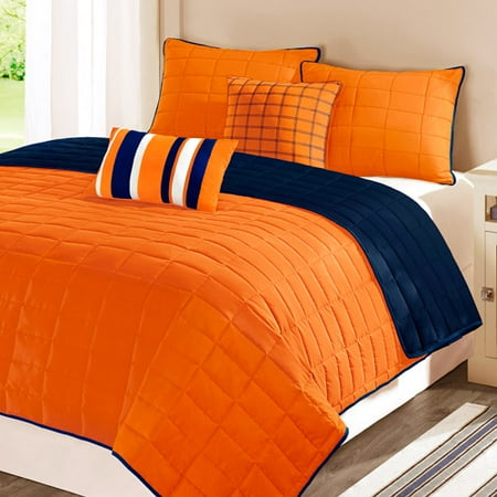 Auto Mart Usa >> Solid Microfiber Orange/navy Blue Quilt - Walmart.com Auto Mart Usa >> Solid Microfiber Orange/navy Blue Quilt - Walmart.com