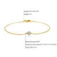 thumbnail image 2 of Caratant 14k Solid Gold Diamond Solitaire Bracelet (Yellow),0.1ct,DEF VS~VVS, Bezel,No fading, No allergies,Lab grown Diamond,Lobster buckle, 2 of 8