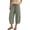 Army Green, variant on Womens Wide Leg Pants Casual Mid Waisted Casual 3/4 Pants Fashion Beach Trousers Summer Linen Pants with Side Pockets Mint Green XXL