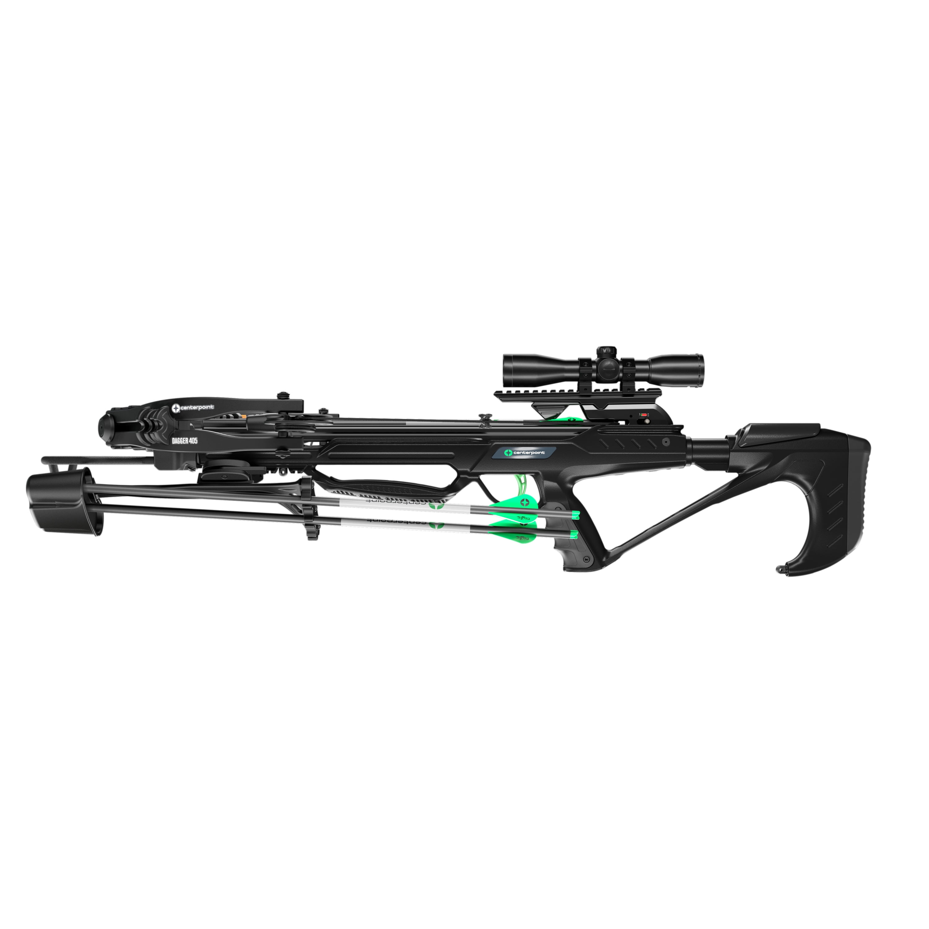 CenterPoint Dagger 405 FPS Compound Crossbow with Scope & 3 Arrow (Black)