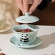 thumbnail image 4 of 1 juego de taza de té de cerámica con forma de panda y platillo con tapa, estilo chino, taza kawaii, regalo para amantes y entusiastas del té, 4 of 8