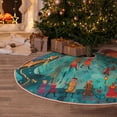 thumbnail image 5 of Xecao Whimsical Forest Scene Pattern Christmas Tree Skirt Round Xmas Tree Mat Base Cover for Holiday Home Decorations-48", 5 of 6