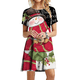 thumbnail image 1 of Vestido de fiesta con estampado de copos de nieve para mujer, ropa informal de manga corta con dibujos animados de Papá Noel, novedad de 2023, 1 of 5