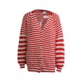 thumbnail image 4 of Liacowi Women Juniors Knit Cardigan Long Sleeve Sweater Striped Knitwear Coat Fall Casual Tops Loose Outwear for Teen, 4 of 9
