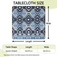 thumbnail image 2 of Blue Ethnic Geometric Pattern Square Fitted Tablecloth with Elastic Edge,Square Table Cover,Washable Elastic Table Cover for Home Kitchen Party Decor 36"x36", 2 of 6