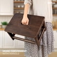 thumbnail image 4 of Wooden Step Stool (16.5" Dx12 Wx9 H) Bed Steps for High Beds for Adults - Natural Solid Wood One Step Stool, Heavy Duty- Holds up to 600Lbs- Perfect Safety (9in Height-Walnut), 4 of 8