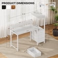 thumbnail image 4 of 44 inch Gaming Desk with Led Lights & Outlets, Computer Desk with 3 Drawers & Shelves, Gamer Desk with Monitor Stand & Side Hooks for Game Room, Home Office, White, 4 of 8