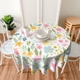 thumbnail image 4 of Floral Round Tablecloth 70 Inch Watercolor Colorful Flower Leaves Table Cloth Spring Summer Holiday Table Covers Polyester Indoor Outdoor Farmhouse Tablecloth for Kitchen Dining Party Picnic, 4 of 6