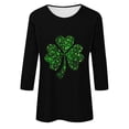 thumbnail image 4 of hotojiny St. Patrick's Day Shirt for Women Cute Print Plus Size Summer Tops Lightweight Crew Neck 3/4 Sleeve Work Party Tee Shirt, 4 of 4