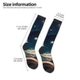 thumbnail image 2 of Fotbe Artistic Starry Sky Moon Book Calcetas Divertidas Estampadas para Hombre y Mujer, Calcetas de Algodón hasta la Rodilla para Caminar, Correr, Enfermería y Embarazo, 2 of 6