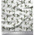 thumbnail image 1 of Soimoi Rayon Fabric Leaves,White Floral & Hummingbird Print Sewing Fabric Yards 42 Inch Wide, 1 of 3