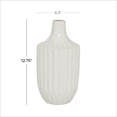 thumbnail image 4 of DecMode 13" Fluted White Ceramic Vase, 4 of 12