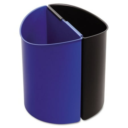 

Safco Desk-Side Recycling Receptacle 3 gal Plastic Black/Blue (9927BB)
