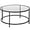 Black,36 in, variant on COCOKUN 36" Round Glass Coffee Table, Black Circle Coffee Table Center Table with Glass Top, Small Coffee Table for Living Room, Office & Apartment