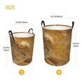 thumbnail image 3 of Circular Hamper Single Layer Laundry Basket Storage Basket Waterproof Single Layer Fabric With Handle Pe Support Strip Sandybrown Marble_3 Small, 3 of 8