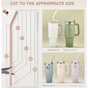 14 inch Extra Long Pastel Color Silicone Replacement Straws for 40 oz Stanley Cup, Reusable Flexible Drinking Straws for 1 Gallon Jug, 64 oz 32 oz Water Bottles, Rtic/Yeti Tumbler, Pack of 6