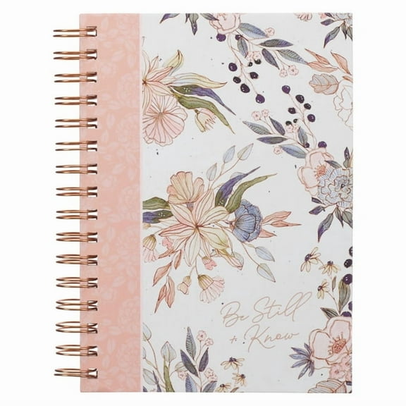 Journal Wirebound Pink Blue Floral Be Still Ps. 46:10, (Hardcover)