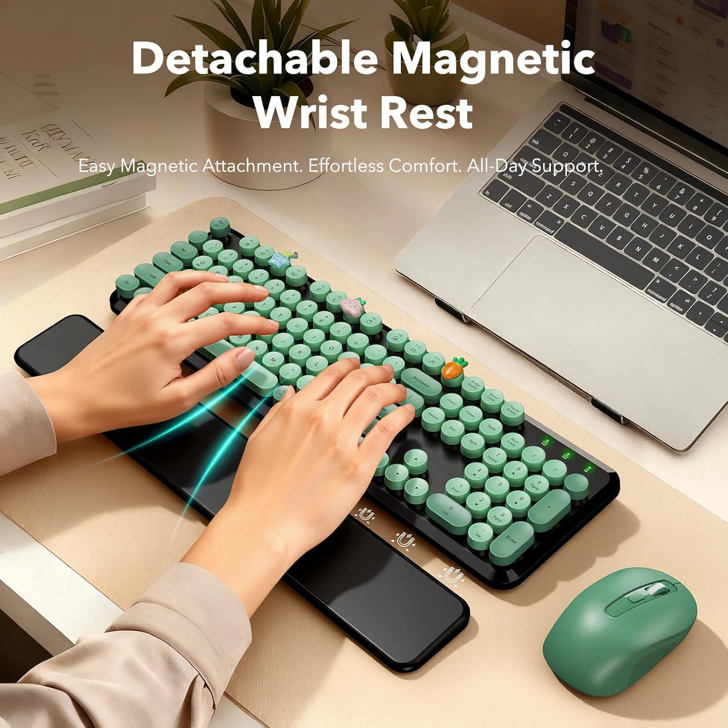 Wagpak Wireless Keyboard and Mouse Combo, Dark Green photo 8