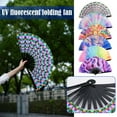 thumbnail image 3 of SHAPERME Large Rave Clack Folding Hand Fan for Men/Women - Chinese Japanese Bamboo Handheld Fan - for EDM, Music Festival, Club, Event, Party, Dance, Performance, Decoration, Gift Q3K8, 3 of 8
