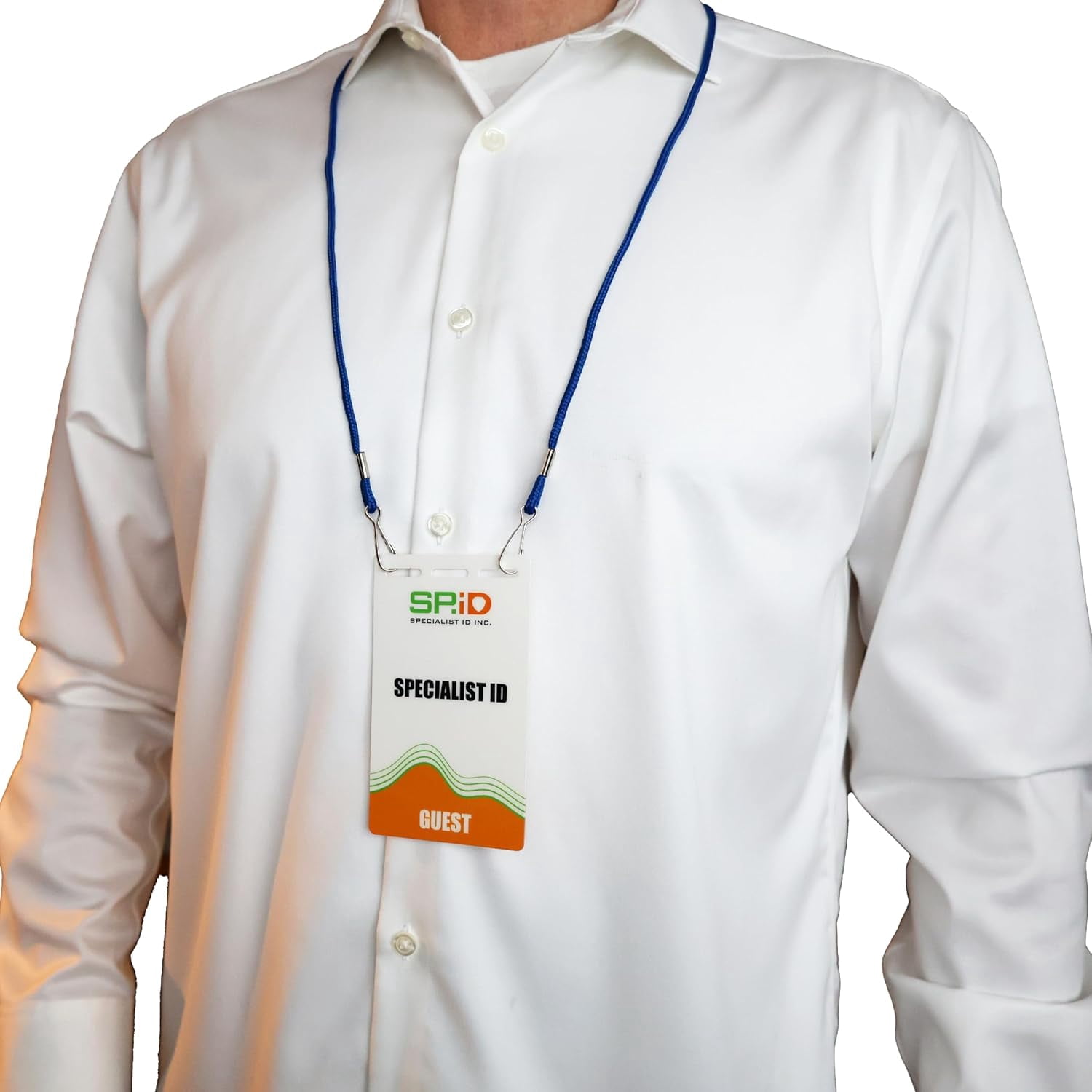 100 Pack - Double Clip Lanyards for Special Events (Two Hook/Open Ended) by Specialist ID (Blue)