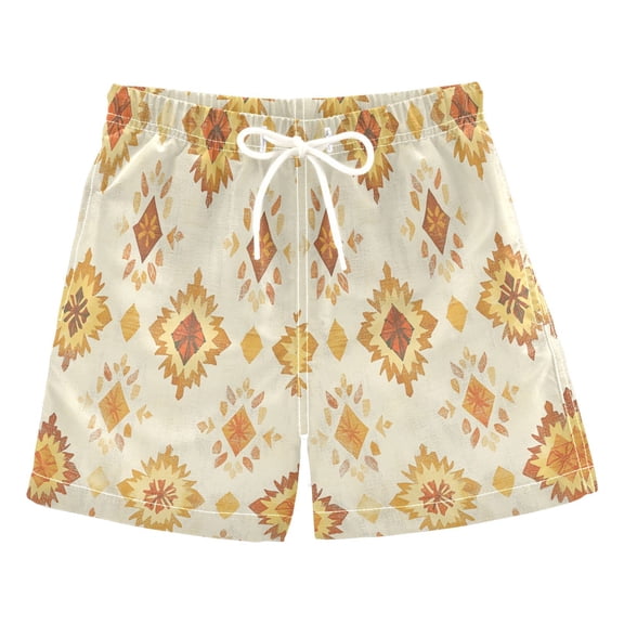 Festival Patterns Boys' Swim Trunks Beach Pool Shorts Quick Dry Soft Fabric Classic Fit