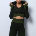 thumbnail image 3 of TNOBHG Yoga Wear Set Women Yoga Suit 2 Pcs/set Sportswear Set Hollow Out Skinny Soft Sweat Absorption Color Matching High Waist Lady Crop Top Leggings Set, 3 of 8