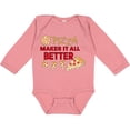 thumbnail image 3 of Inktastic Pizza Makes It All Better Boys or Girls Long Sleeve Baby Bodysuit, 3 of 5