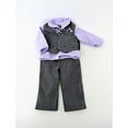 thumbnail image 5 of Boy Gray and Purple Formal Outfit For 18 Inch Dolls | American Fashion World, 5 of 6
