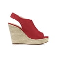 thumbnail image 3 of BLISSFUL STEP Women's Espadrilles Platform Heel Wedges Sandals Red 7, 3 of 8