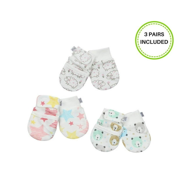 Darlyng & Co. AntiScratch Newborn Baby Mittens (06 months) 3 pairs