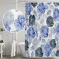 thumbnail image 5 of Blue Ombre Spring Floral Shower Curtain, Waterproof Shower Curtains for Bathroom, Summer Botanical Flowers Washable Fabric Bathtub Curtain Set Bath Decor with 12 Hooks 48"x72", 5 of 8
