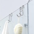 thumbnail image 3 of 2 Pack Over Shower Glass Door Hooks, Polished Silver, 304 Stainless Steel Rack, 3 of 3
