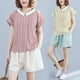 thumbnail image 1 of Traje de primavera y verano para mujer, nuevo estilo coreano, holgado, con pantalones cortos antienvejecimiento para hermanas, traje de estilo occidental, 1 of 5