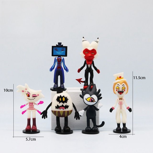 Juego de terror de PVC Dandy Alastor figura Incredibox Hazbined Cos Hotel Hells fortaleza modelo conjunto juguete decoración de escritorio regalo de cumpleaños