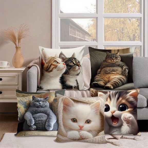 Yeciiwht Cute Animals Print Pillow Covers 18x18 Inches Decorative Throw Pillow Covers, Sofa Cushion Covers Soft Cozy Pillow Case for Bedroom Living Room Home Room Decor