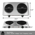 Topbuy 1800W Double CastIron Hot Plate Electric Double Countertop