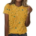 thumbnail image 1 of Camisetas de Mujer con Cuello Redondo Blusas de Manga Corta Imprimir Top, Camisetas de Mujer para Primavera Verano Casual, 1 of 4