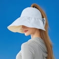 thumbnail image 5 of HONHUZH Summer Hats Womens Wide Brim Sun Hat Foldable Ponytail Hole Summer Beach Travel Cap, 5 of 7